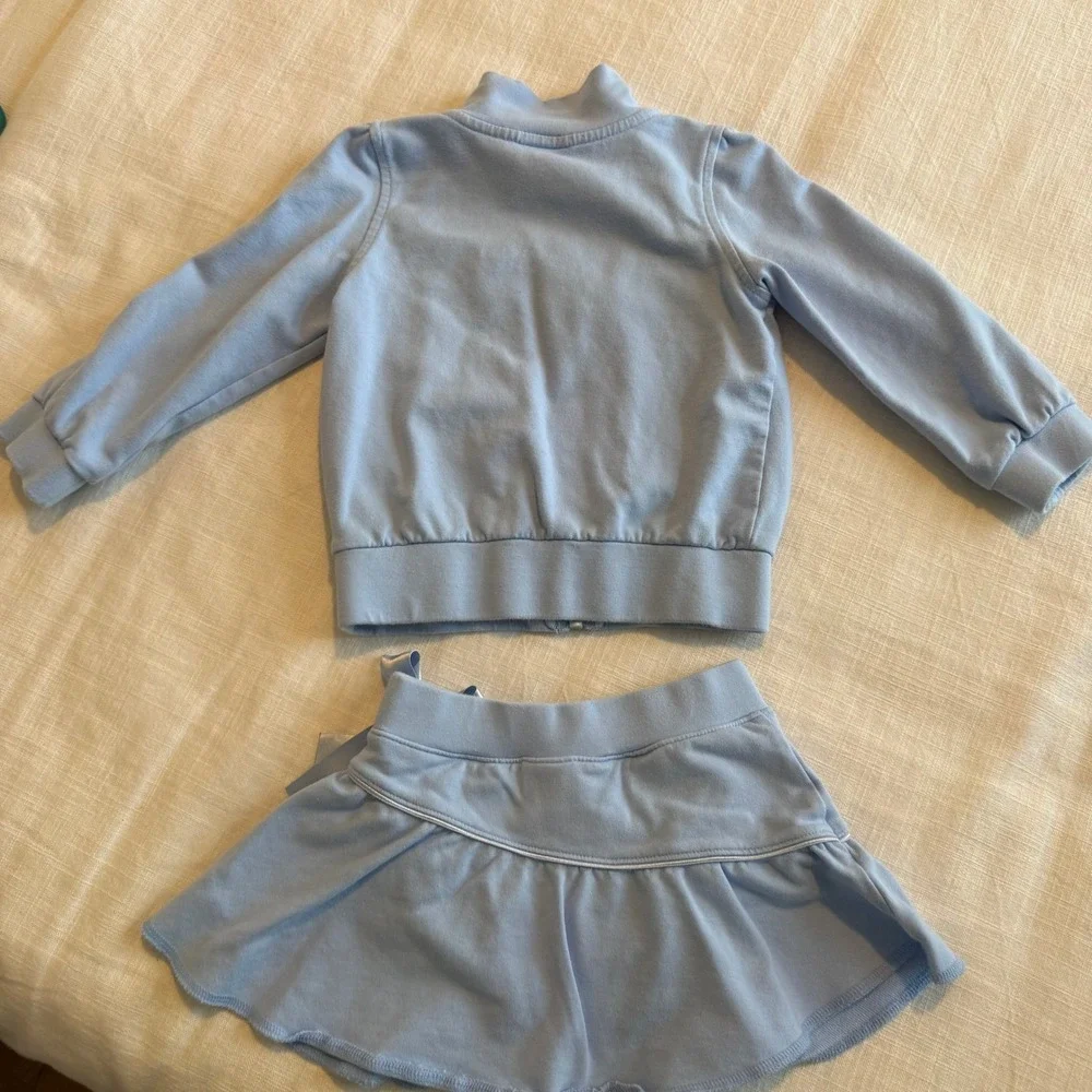 Circo Girls 18M Light Blue Zip Up Track Jacket and Ruffle Skort 2 Piece Set‎